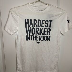 NWT Under Armour White Tee with Black Graphic